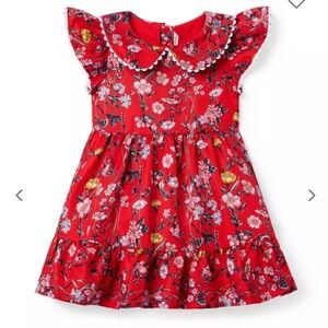 Floral Red Kids Dress